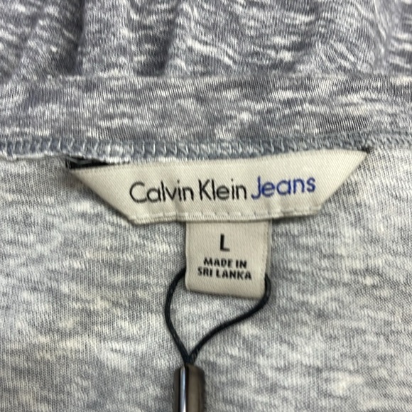 Calvin Klein Jeans NWT Gray Cold Stone Heather Peplum T-shirt Size Large - Picture 9 of 14